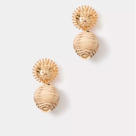 Lilly Pulitzer Jewelry - NWT Lily Pulitzer Wicker & Gold Toned Statement Earrings